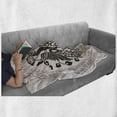 thumbnail image 6 of Vintage Soft Flannel Fleece Throw Blanket, Heraldic Eagle Birds with Damask Floral Victorian Retro Design, Cozy Plush for Indoor and Outdoor Use, 60" x 80", Tan Black White, by Ambesonne, 6 of 6