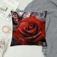 thumbnail image 2 of Nawypu  Rose Butterfly Throw Pillow Covers Flower Gray Black Decorative Pillow Cases Cushion Covers for Sofa Couch Car Bedroom Home Decor, 2 of 5