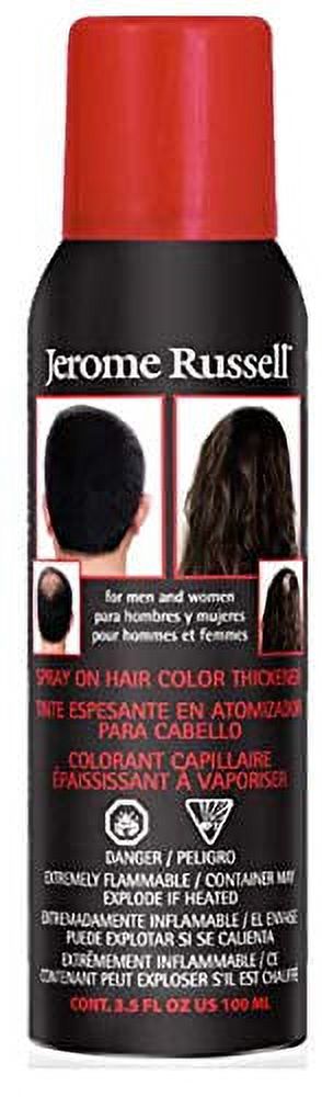 Jerome RusselL SPRAY ON HAIR COLOR THICKENER for MEN & WOMEN (w/Sleek Steel Pin Tail Comb) 3.5 oz / 100 g Haircolor Dye for Thinning hair or Hair Loss Hairspray (Medium Brown) - image 2 of 3