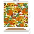 thumbnail image 3 of GZHJMY Square Drink Coasters, 1 Pcs Autumn Sunflowers Pumpkins Absorbent Ceramic Coffee Coasters for Drinks with Cork Base Housewarming Gift for Home Decor, 3 of 6