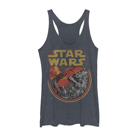 Women's Star Wars: The Rise of Skywalker Retro Knights of Ren Racerback Tank Top Navy Blue Heather X Large