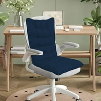 Extra-Length Tufted Seat Cushion - Non-Slip Office Chair Pad Breathable Lumbar Support Computer Desk Cushion Ergonomic Home Car Seat Mat(Navy)