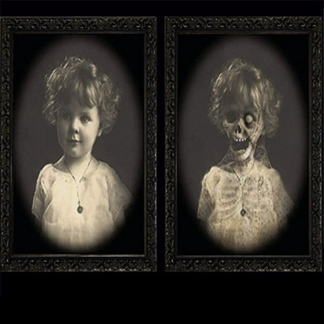 TIMIFIS Halloween Props Horror Picture Frame Lenticular 3D Changing Face Scary Haunted Spooky Halloween Decorations - Fall