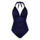 thumbnail image 4 of Traje de baño de una pieza para mujer, cómodo, liso, con almohadilla en el pecho, sin aros, Bikini con escote en V profundo OAVQHLG3B Store  lin121212, 4 of 4