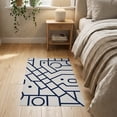 thumbnail image 3 of ODIKA 2'x3' Navy Cream Contemporary Abstract Geometric Washable Accent Rug Modern Pattern Design with Bold Outlined Pet Friendly, Bedside Mat for Bedroom, Nursery, RV, 3 of 7