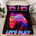 thumbnail image 2 of Manfei Teens Video Game Twin Sheet Sets,Console Game Lover Twin Fitted Sheet,Colorful Flame Flat Sheet For Kids,Microfiber Bedroom Decor,3 Pieces, 2 of 7