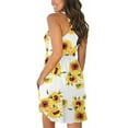 thumbnail image 2 of Robes d'Été Sans Manches Décontractées pour Femmes Robe Élastique avec Poches Tournesol sur Fond Blanc S, 2 of 6