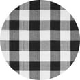 thumbnail image 1 of Ahgly Company Indoor Round Checkered Gray Modern Area Rugs, 3' Round, 1 of 1
