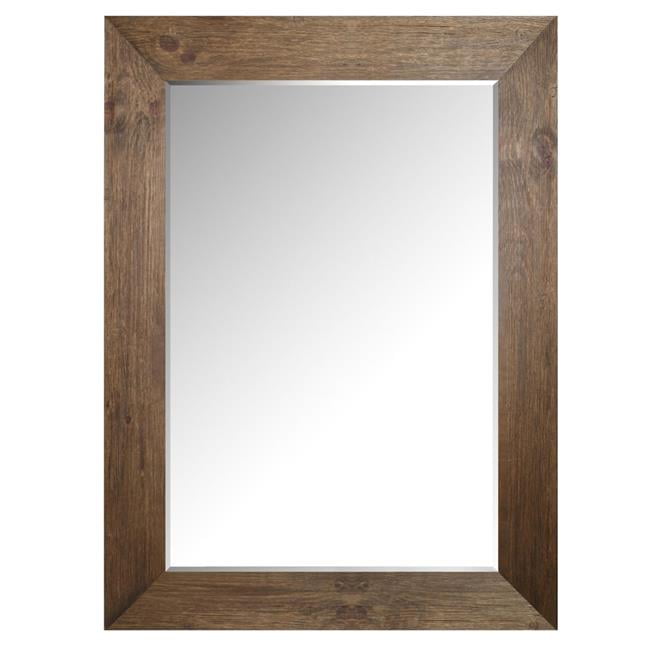 Mirrorize Canada NM362ONL 34 x 46 in. Wood Wall Mirror, Brown