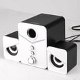 thumbnail image 4 of Altavoz D-221 con doble modo Bluetooth y cableado, triple bocina para sonido envolvente, luz ambiental LED, compatible con múltiples dispositivos., 4 of 6
