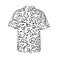 thumbnail image 3 of Daiia Hand Drawn Snake Hawaiian Shirt for Men Gentle Cotton Regular Short Sleeve Casual-Large, 3 of 9