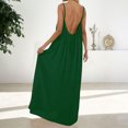 thumbnail image 3 of Women's Spaghetti Strap Backless Loose-fitting Resort Long Dress, 3 of 9