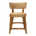 thumbnail image 2 of bali & pari Sabit Bohemian Seagrass and Mahogany Wood Counter Stool, 2 of 10