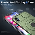 thumbnail image 5 of AUshell for iPhone Xs Max Case, Slide Camera Window Compatible wth MagSafe Rotating Kickstand Ring Silicone Military-grade Drop Resistant for iPhone Xs Max Magnetic Shockproof Shell, Olivegreen, 5 of 6
