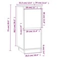 thumbnail image 4 of vidaXL Buffet Blanc 31.5x34x75 cm Pin Massif, 4 of 5