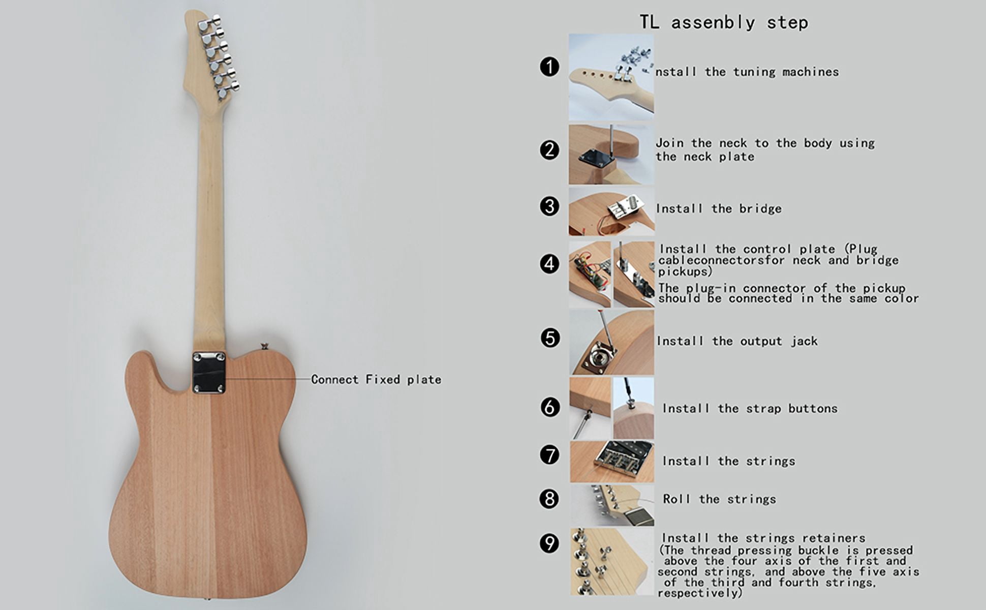 Ktaxon DIY 6 String TL Style Electric Guitar Kits with Mahogany Body, Maple Neck and Accessories