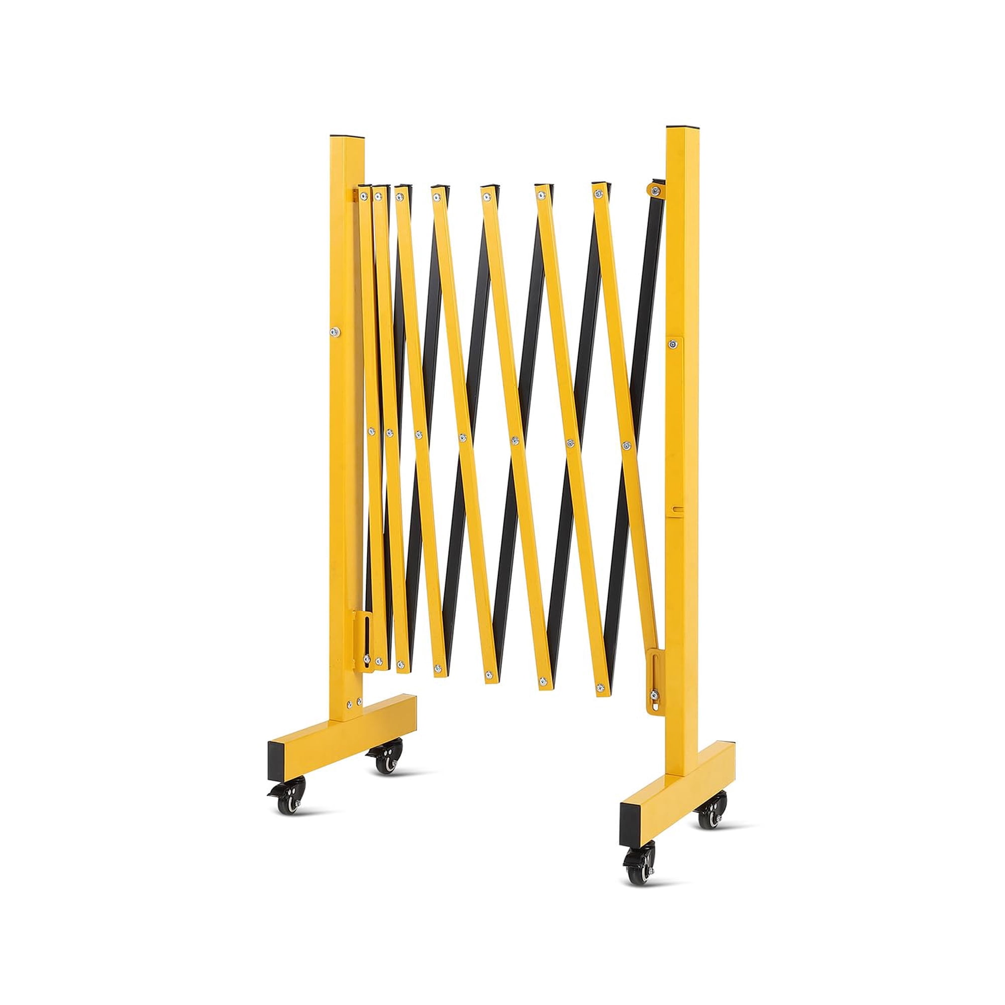 Towallmark Metal Expandable Barricade Gate Outdoor with Brake Wheels, 8FT Folding Security Barrier Gate, Versatile Portable Traffic Barricade Fence for Home, Yard