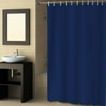 thumbnail image 2 of Fabric Shower Curtain, Navy Blue Solid Color Shower Curtains with 12 Hooks Waterproof Machine Washable Bath Curtains for Bathroom, 48x 72in, 2 of 6
