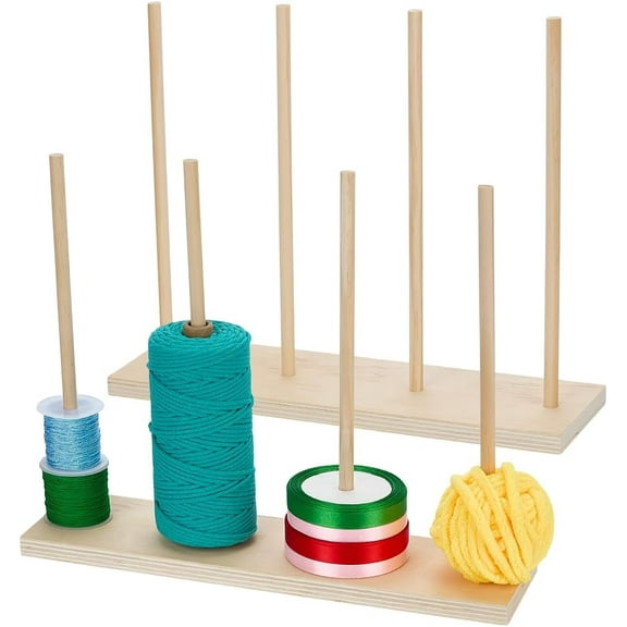 Wooden Ribbon Organizer 14.2x3.8x11.1Inch Ribbon Spool Holder Washi Tape Organizer Storage Sticker Roll Holder