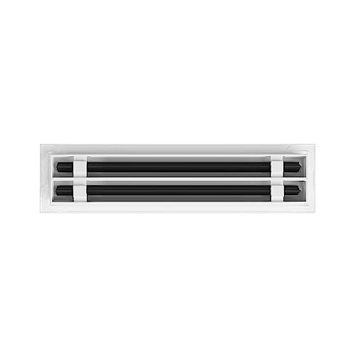 16x4 Modern AC Vent Cover - Decorative White Air Vent - Standard Linear Slot Diffuser - Register Grille for Ceiling, Walls & Floors - Texas Buildmart