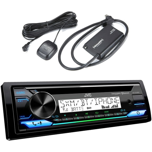 JVC KD-T91MBS Single DIN In-Dash Car Bluetooth CD Player USB AUX AM/FM Radio Stereo Receiver- Bundle Combo With SiriusXM Satellite Radio Connect Vehicle Tuner Kit
