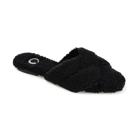 

Journee Collection Womens Womens Faux Fur Sereena Slipper Black Size 8.0