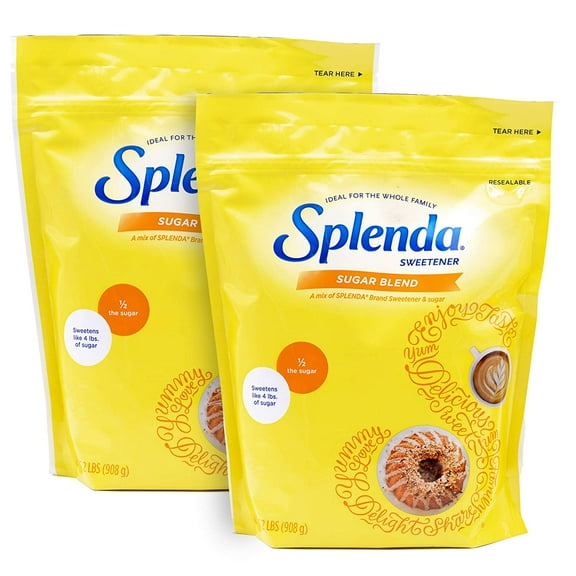 SPLENDA Sugar Blend Low Calorie Sweetener for Baking, 2 Pounds (908 Grams) Resealable Bag (Pack of 2)