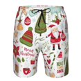 thumbnail image 4 of Kdxio Snowflakes Santa Claus Pattern Mens Casual Shorts - Drawstring Summer Beach Sports Shorts for Men, 4 of 9