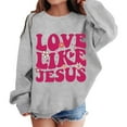 thumbnail image 1 of PMVFHDE Chandails en Molleton de Printemps pour Filles Sweat à Imprimés Graphiques Col Rond Manches Longues Mignon Pull Épaule Tombante Gris, 3-4 Ans, 1 of 6
