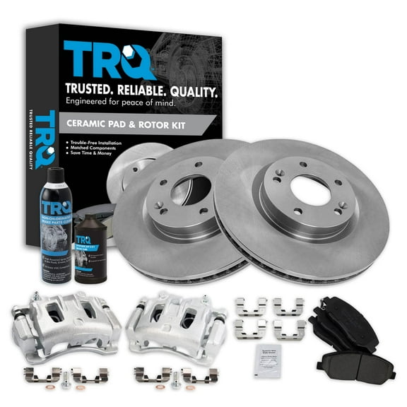 Front Ceramic Brake Pad, Rotor & Caliper Kit w/ Chemicals BKA20733 Fits select: 2007-2009 HYUNDAI SANTA FE
