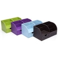thumbnail image 4 of KINGFOM Organizador de escritorio de oficina Organizador de mesa Portalápices de cuero PU Caja para bolígrafos Portalápices Suministros de oficina multifuncionales (verde), 4 of 5