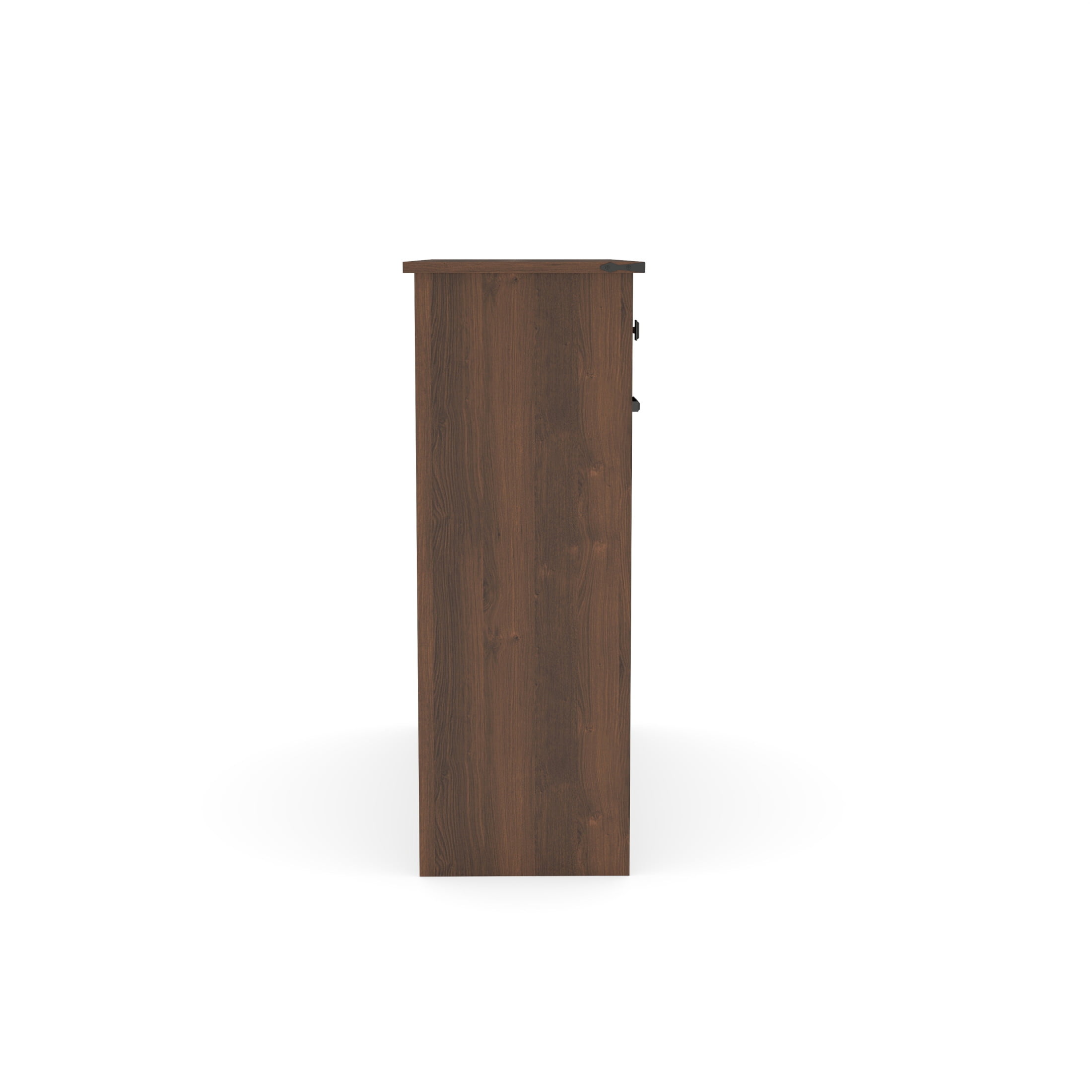 Noble House Farmhouse Double Tilt-Out Trash Cabinet with Drawers, Laundry Sorter Cabinet, Walnut