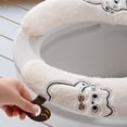 thumbnail image 4 of MOMOJIA Thick Plush Toilet Seat Cover Soft Warm Slip Proof Bathroom Accessory Winter Use, 4 of 8
