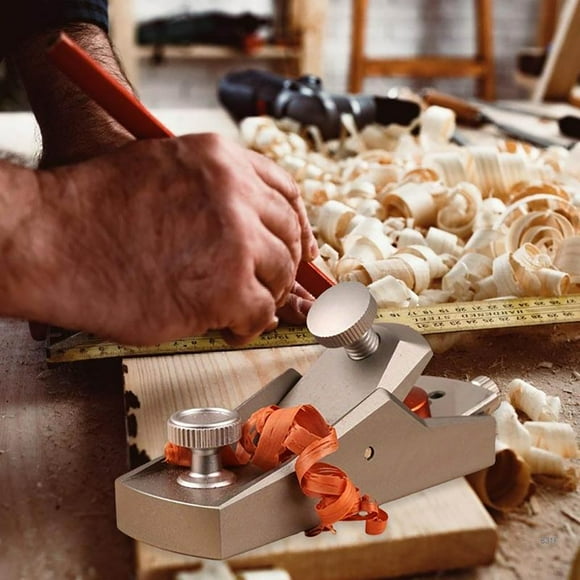Riforla Mini Aluminum Woodworking Hand Plane DIY Carpenter Tool European Style Edge Planing & Trimming Plane for Woodworking Projects Faucets Grey