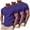 Purple-82, variant on LIBRCLO 3-Pack Mens T Shirts Big and Tall Workout Shirts for Lightweight Breathable Short Sleeve Crewneck Tees, Running Gym Athletic, Green 3XL