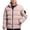 Pink, variant on Men's Puffer Jacket Thickened Winter Coat Stand Collar Zip Up Jacket Color BU2 Size L
