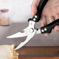 thumbnail image 3 of COM1950s Stainless Steel Scissors, Kitchen Poultry Scissors Chicken Scissors Stainless Steel Poultry Meat and Vegetable Scissors, Scissors for Kitchen, 3 of 5