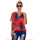 thumbnail image 4 of ABPHQTO Top naranja con diseño floral torcido para mujer, 4 of 5