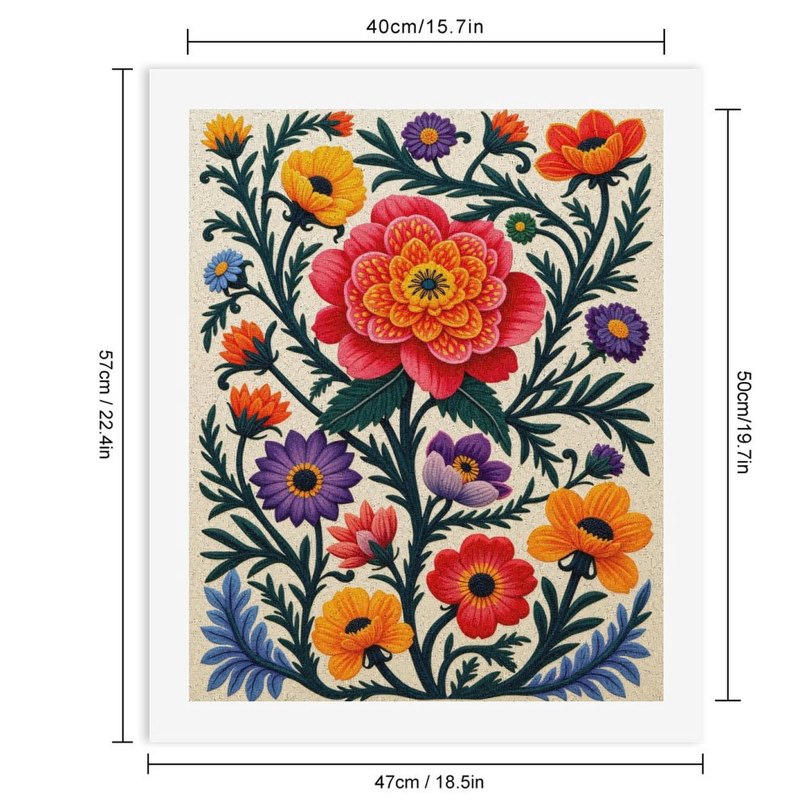 Paint By Numbers Kit for Adults Beginner - DIY Colorful Botanical Floral Art Canvas Painting Kits for Adults, Frameless Paint By Number for Adults for Home Wall Decor 16x20 Inch
