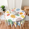 thumbnail image 5 of Easter Tablecloth Round 60 Inch Colorful Easter Egg Tablecloth Wrinkle Resistant Washable Table Cover Circular Table Cloth for Kitchen Dining Room Holiday Party Picnic Patio, 5 of 6
