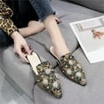 thumbnail image 4 of Mepaouo Flat Mules Shoes for Women Pointed Toe Backless Loafer Shoes Bohemia Print Casual Shoes, 4 of 7