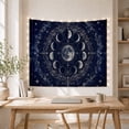 thumbnail image 5 of Moon Phase Mandala Around a Cratered Center, Mystical Celestial Art for Astrology Lovers, Lunar Cycle Decor, Halloween Gift, Tapestry Wall Hanging for Bedroom and Studio, 5 of 7