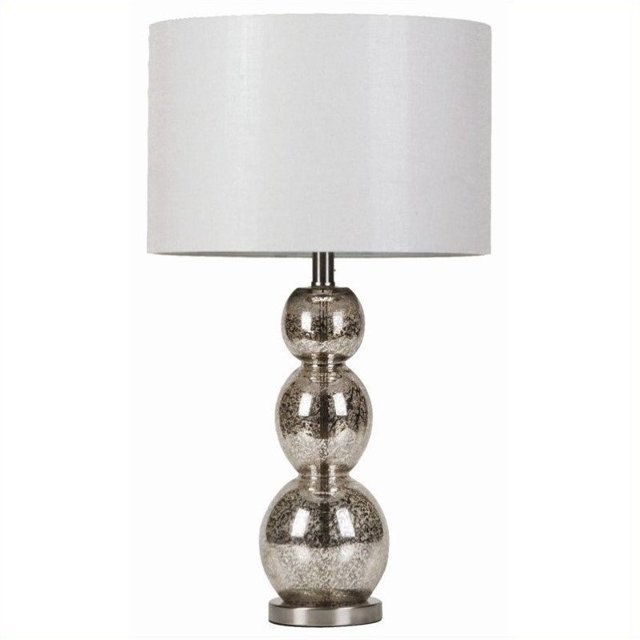 Coaster Contemporary Metal Table Lamp with Drum Shade in Silver