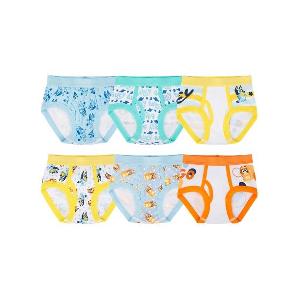 Bluey Toddler Boys Briefs, 6 Pack Sizes 2T4T