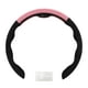 thumbnail image 1 of Funda para volante de cuero artificial PU ABS Protector de volante de automóvil 14.96" Negro Rosa 1 Pc, 1 of 6