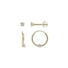 Brilliance Fine Jewelry Hoop with CZ and CZ Studs 10K Yellow Gold Set Earrings