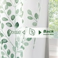 thumbnail image 4 of Living Room Curtains 90 inch Long Thermal Insulated Room Darkening Curtains for Dining Room Patio Leaf Pattern Grommet Soft Drapes for Bedroom, Wide 52, Sage Green, 2 Pcs, 4 of 15
