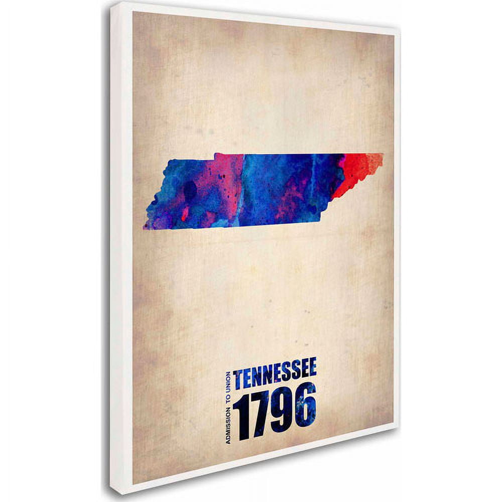 Trademark Fine Art "Tennessee Watercolor Map" Canvas Art by Naxart