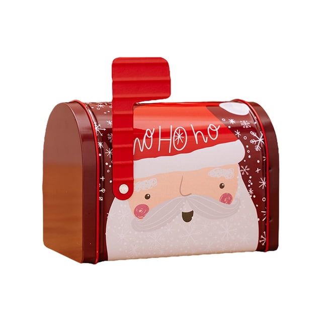 MOQIN Christmas Tinplate Cookie Gift Box with Reindeer Design | Empty Xmas Decorative Candy Tins | Biscuit/Chocolate Storage Containers for Holiday Baking & Festive Treat Displays