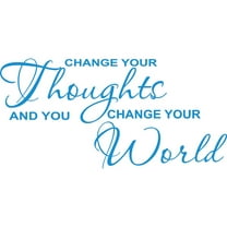 Blue 29" x 14" Change Your Thoughts And You Change Your World Vinyl Wall Art Home Decor Decal Sticker